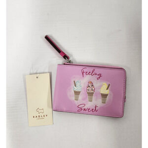 Radley London Feeling Sweet Womens Bright Pink Leather Credit Card Holder/Wallet